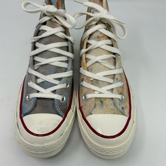 Converse Chuck 70 High Top Sneakers Blue Yellow Crinkled Tie Dye Design Size 7 - Picture 5 of 11